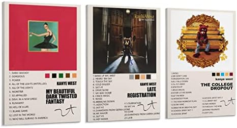 Плакат с капак албум на Kanye West, 8x10 инча, музикален плакат Времена без рамка, Платното, Стенно изкуство, Естетика на стаята, Комплект от 3 идеален за подарък фанату на п