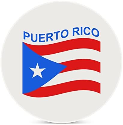 Флаг Пуерто Рико Поставка за напитки Абсорбираща Набор от Напитки за Защита мебели за многократна употреба Мат 4ШТ