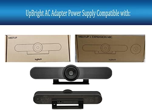 Адаптер UpBright 12V AC/DC Съвместим с Logitech Meetup 960-001101 V-R0007 860-000525 960-001201 Система за видео-конферентна