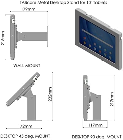 Определяне на Метална Бяла Настолна Поставка TABcare за iPad Air 4 5 10,9 със завъртане на 360 градуса, накланяне до