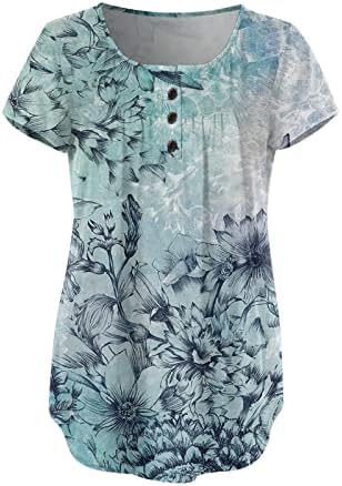 Дамски Блузи Свободно, Намаляване, 2023 Елегантни Ежедневни Ризи С Къс Ръкав, Модни Цветни Тениски в Стил Бохо, Модни