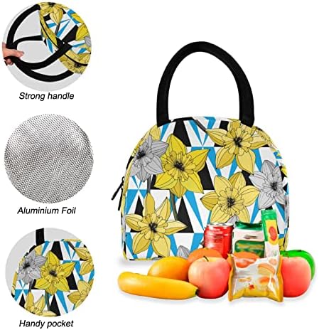 Набор от Чанти за обяд SUABO Backpack за юноши, Лека Раница с чанта за обяд с Жълти Цветя за класната стая на Момчета