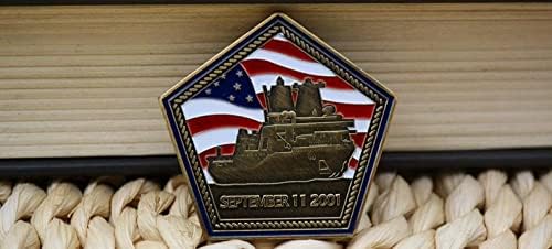 Съединените Американски Самолетоносач USS Arlington Сувенир, Петоъгълна Монета С Бронзов Покритие Винаги Помнете 9.11
