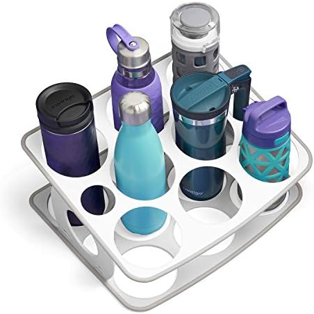Пътна чаша YouCopia BottleStand и Бутилка за вода, Един размер (опаковка от 1), Бял