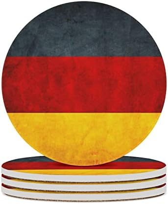 Кръгли Керамични Подложки с Немски Флага за Напитки, Поглъщащ поставки за чаши за Офис, Хол, Кухня