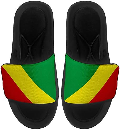 Най-сандали с амортизация ExpressItBest/Джапанки за мъже, жени и младежи - Флаг Конго - Congo Flag