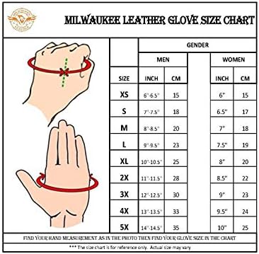 Мъжки кожени ръкавици Milwaukee Leather MG7527 'Stars and Stripes' с пръстите на ап - Големи