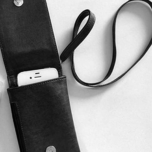 Музикални Ноти и Такты Телефон Портфейла в Чантата си Смартфон Окачен Изкуствена Кожа Черен