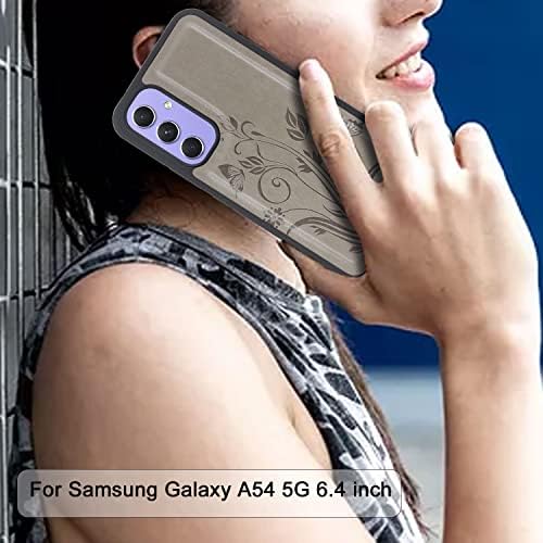Lacass е Съвместим с калъф Samsung Galaxy A54 5G 2023 [12 слота за карта], удостоверяващ самоличността, притежавани от