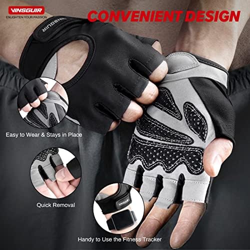 Спортни ръкавици VINSGUIR за мъже и жени, Ръкавици за вдигане на тежести с отлично сцепление, Леки Спортни Ръкавици за