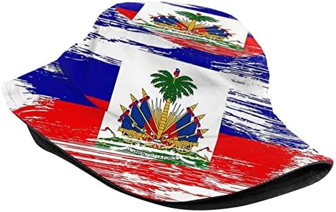 Хубава Шапка-Кофа с Флага Хаити, Упаковываемые Слънчеви Шапки С Широка Периферия, Улични Шапки Хаити Рибар за Мъже и