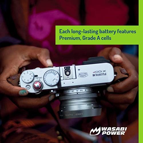 Батерия Wasabi Power (2 комплекта) и зарядно устройство за Fujifilm NP-W235, съвместими с Fujifilm X-H2S, GFX 50-ТЕ II,